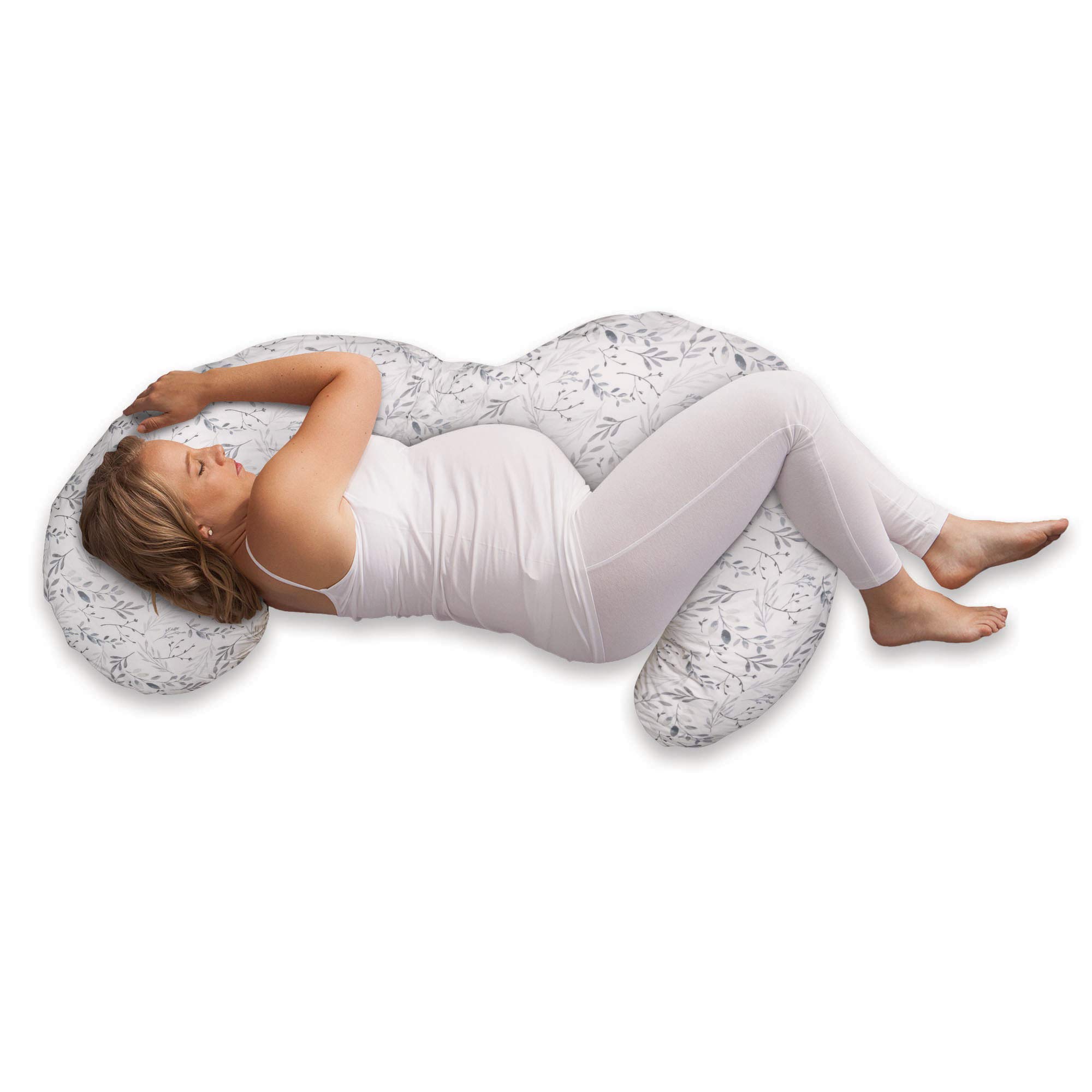 Amazon.com : Boppy Total Body Pregnancy Pillow with Removable, Breathable Pillow Cover | Gray and White Ring Toss | Plush Full-body Support | Prenatal and Postnatal Positioning : Baby