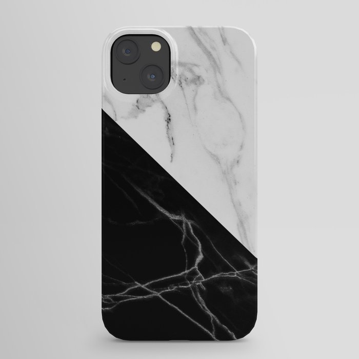 half black half white marble iPhone Case by matte & marble | Society6